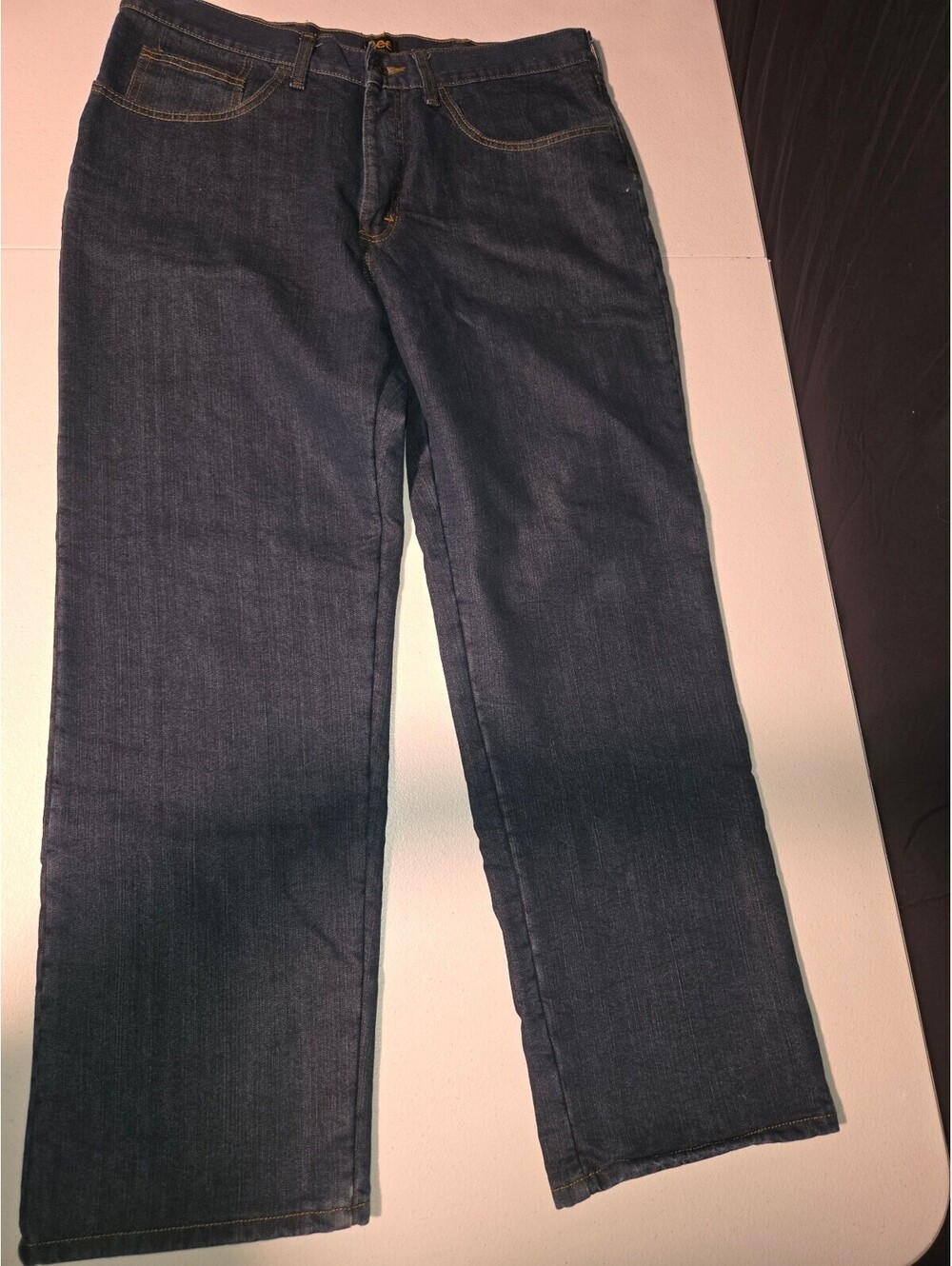 Lee Relaxed Fit Flannel Lined Dark Blue Denim Jeans